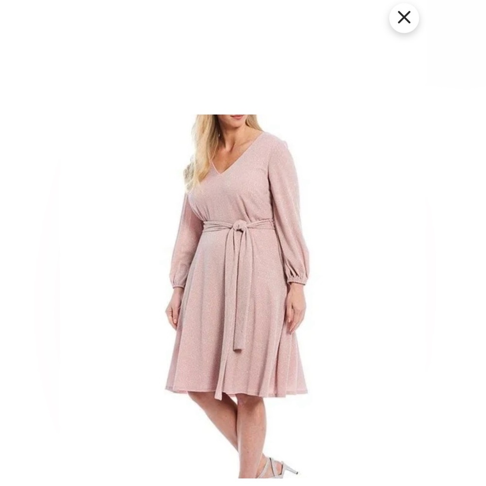 NEW Jessica Howard Blush Sparkly Tie waist Dress! Size 6P